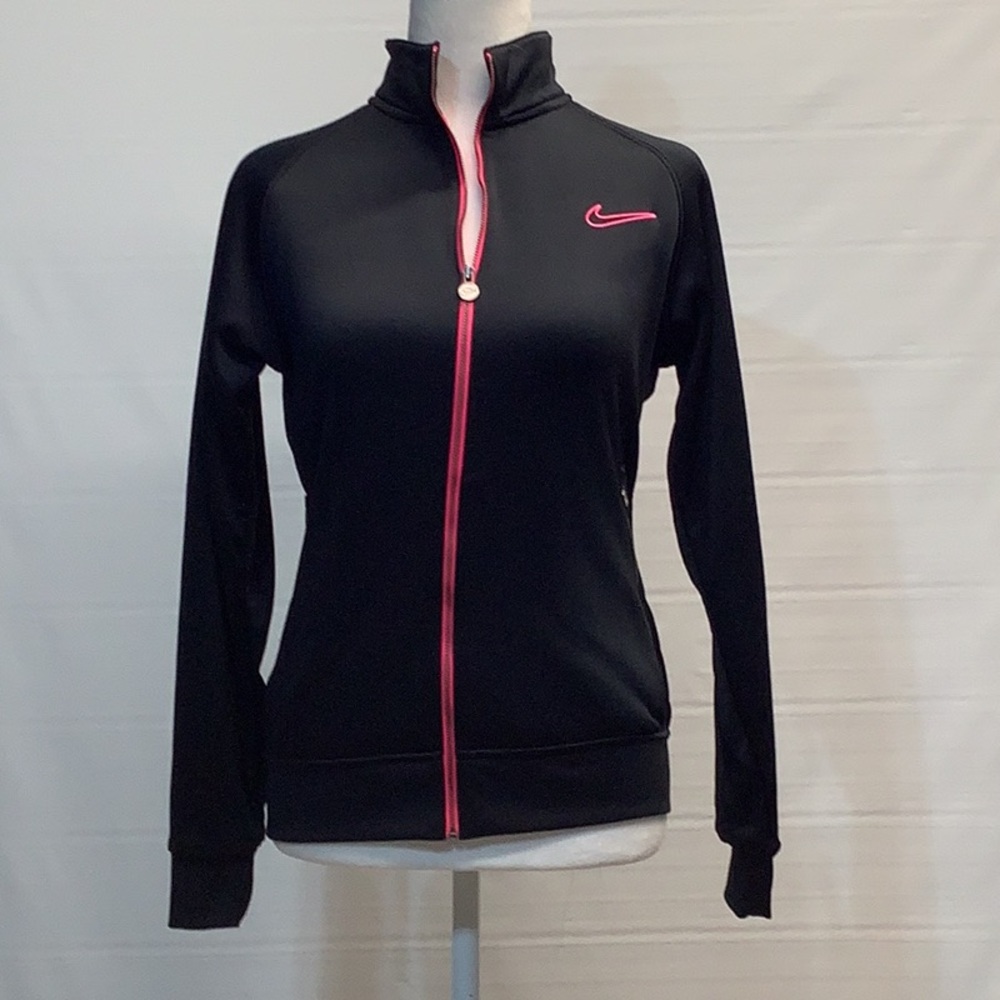 Nike golf Therma-fit full zip jacket women’s small, black/pink